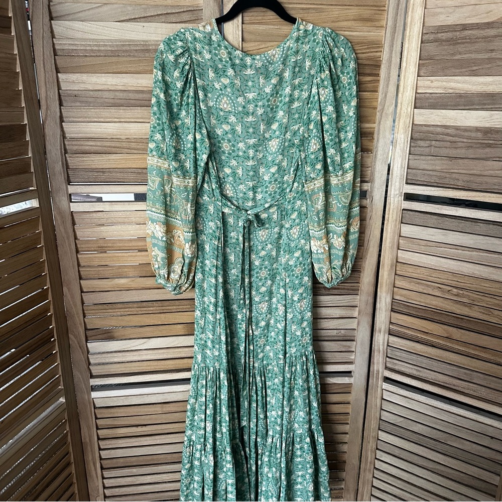 Spell Madame Peacock Button Through Gown in Emerald size XS - Picture 8 of 8